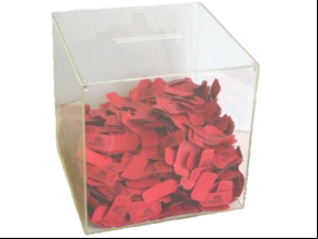 Acrylic Ticket Box Raffle drum, 50/50, raffles, drum